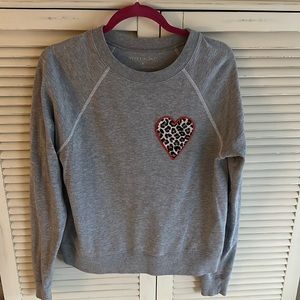 Stella & Dot Sweatshirt Leopard Heart Medium